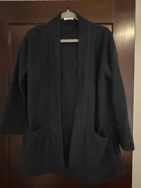 Marine Layer Black Open-Front Pocketed Women's Cardigan